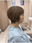 くびれショートボブ40代50代グレイカラー白髪染め白髪ぼかし