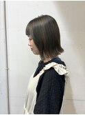 20代30代冬向け◎アッシュブラウンミディアム×外ハネボブ