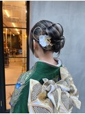 【成人式】リボン風ヘアセット