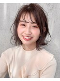 バイオレットブラウン/ゆるふわボブ/抜け感パーマ/20代30代40代
