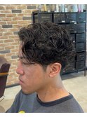 メンズパーマ×サーフカール5.9リバースセンターパート