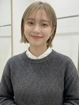 カバーヘア ブリス 志木南口駅前店(COVER HAIR bliss)&nbsp;ハイトーンカラーくびれヘア切りっぱなしボブ20代30代p志木