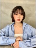 イメチェン　ボブ　外ハネボブ　美髪　ホワイトブロンド　韓国