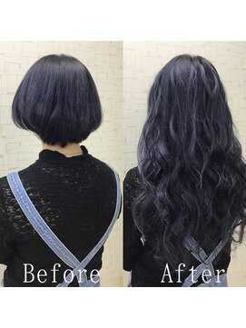 あるじゃんすー 仙台店 ネイビーブラックカラー#シールエクステ#地毛風カラー#仙台