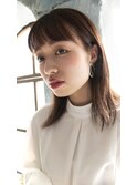 ナチュラルブラウンストレートミディアム20代30代40代