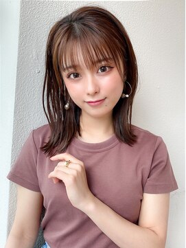 アフロート ディル(AFLOAT D'L) 20代30代40代大人かわいいボブ フェザーバング カーキグレージュ