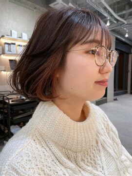 フラッグ ヘアー 天神西通り店(Flag HAIR) インナーカラー、イルミナカラー、オレンジピンク