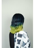 deep blue × neon green