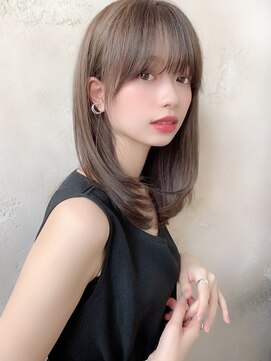 ロンド アンブル 四条烏丸(Lond ambre) 伊藤ガク レイヤー/小顔/ストレート/髪質改善オリーブベージュ/