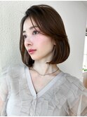 ★レイヤーカットミニウルフデジタルパーマチェリーブラウン