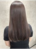 ホワイトグレージュミニウルフチェリーブラウンデジタルパーマ