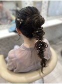 ハーフアップ／結婚式／お呼ばれヘア／参列へア／二次会へア