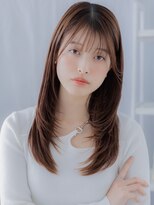 モッズヘア 越谷(mod's hair) ミルクティーカラー顔回りレイヤーストレートc7越谷20代30代40代