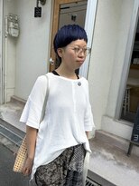 ヒカリス ヘアー 相川店(HIKARIS hair)&nbsp;オン眉刈り上げショート/ブルー/ネイビー