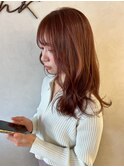 ピンク/ピンクブラウン/レッド/レッドカラー/ロング/韓国風