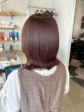 シェル 津山の手店(shel) 10代20代髪質改善ピンクブラウン透明感カラー