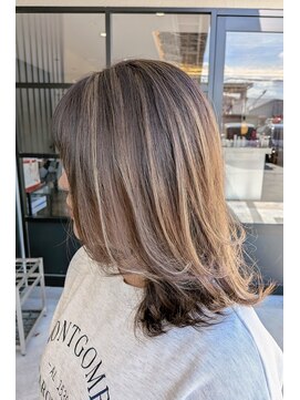 白髪ぼかし表面ハイライト