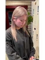 クレエ ヘアー デザイン(creer hair design)&nbsp;大人可愛いシルキーベージュハイトーンナチュラルストレート20代