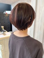 キャアリー(Caary)&nbsp;福山人気20代30代ピンクブラウン艶髪丸みショートボブ骨格補正