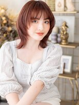 カバーヘア ブリス 大宮西口(COVER HAIR bliss)&nbsp;暖色系カラーひし形ミディハッシュカットc7大宮20代30代40代