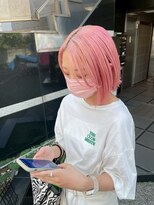  fit stand 千葉/ショートボブ/カット/パーマ/ダブルカラー/トリートメント/縮毛矯正&nbsp;イメチェン/ピンクベージュ/アンブレラカラー[千葉]