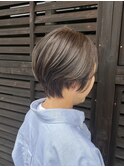 白髪ぼかしショートボブ
