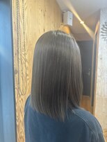 テト ヘアデザイン(tett hair design)&nbsp;透明感ミントカラーの艶ミディ