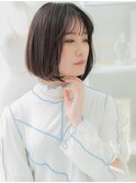 バレイヤージュ前下がり小顔切りっぱなしボブc5越谷20代30代40代