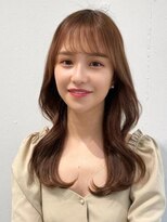 ロンドシェリ 仙台(Lond Cheri)&nbsp;シルキーベージュ×ブリーチなし斜めバング韓国前髪ロング[仙台]