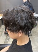 メンズマッシュパーマツイストスパイラルパーマ波巻きパーマ