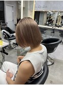 ボブ/前髪カット/レイヤーカット×ケアブリーチ/デザインカラー