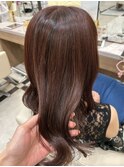 ピンクブラウン × ミディアム