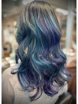 キャラ シャローネ 池袋(Chara Chalone)&nbsp;ターコイズラベンダーブルーアッシュ/ハイライトな個性派ちゃん