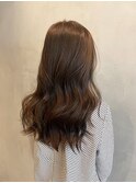 ブリーチなしダブルカラー/透明感/ミルクティーブラウン