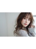 小顔セミロング/シースルーバング