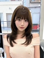 セラン 表参道(Celan)&nbsp;縮毛矯正/髪質改善/ミディアムレイヤー/グレージュ/20代