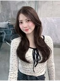 黒髪ボブルフネビージュ小顔ワンレン顔まわり韓国レイヤーカット