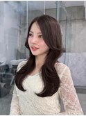 美髪韓国レイヤーイメチェン似合わせ小顔シースルーワイドバング
