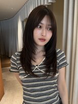 ノラ ギンザ(NORA GINZA) セミロングレイヤーレイヤーカット顔周りカットブラウンカラー