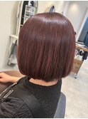 ピンクブラウン＊まとまりボブ