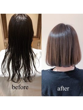 リタ(Lita) Lita遠藤 絶対似合うばっさりシンプルボブ☆ before→after