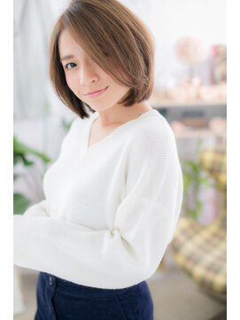 ヘアアンドビューティー ミック(Hair & Beauty miq) 透け感ビューティ…暖色系カラーかき上げミニボブa