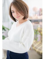 ヘアアンドビューティー ミック(Hair & Beauty miq) 透け感ビューティ…暖色系カラーかき上げミニボブa