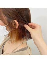 キー(kii) オレンジベージュ ボブ 肩上 福岡 天神 今泉 薬院