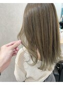 恵比寿 大人韓国風 ハイライト ブリーチ オリーブカラー