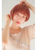 大人かわいい暖色系カラーショートボブ/チェリーブラウン<青山>