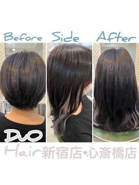 デュオヘアー エクステンションズ 新宿 グレーが映えるお洒落なセミロングヘアー♪♪♪