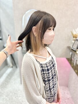 ロンド レア 天神大名店(Lond Le’a) ダブルカラーインナーカラーベージュ透明感カラーレイヤーカット