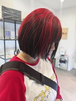 ギグスダブル 栄久屋大通店(gigs double)&nbsp;アンブレラカラー×レッドカラー×ボブ