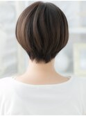 ★小顔補正カット黒髪丸みショートヘルシースタイル20代30代★10
